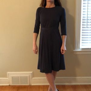J. Crew Bateau Neck Pintucked Waist Jersey Dress